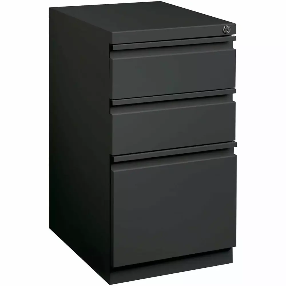 Scranton & Co 3-Drawer Modern Metal Mobile Pedestal File Cabinet Charcoal