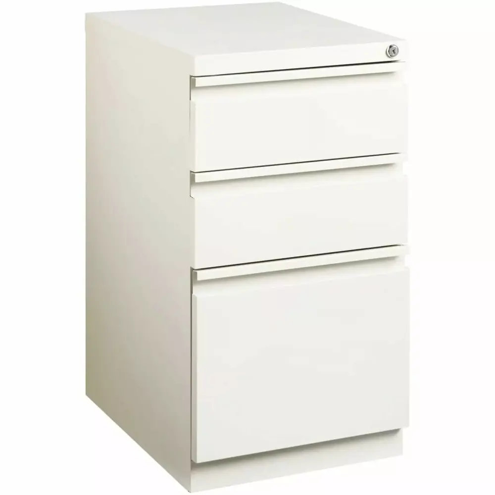 Scranton & Co 20 3-Drawer Modern Metal Mobile Pedestal File Cabinet White