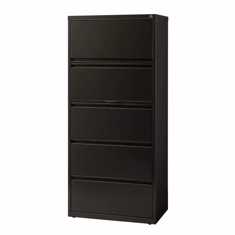 Scranton & Co 30 5-Drawer Modern Metal Lateral File Cabinet Black Office Storage