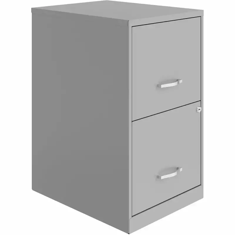 UrbanPro 18 2-Drawer Modern Metal File Cabinet Arctic Silver Office Storage