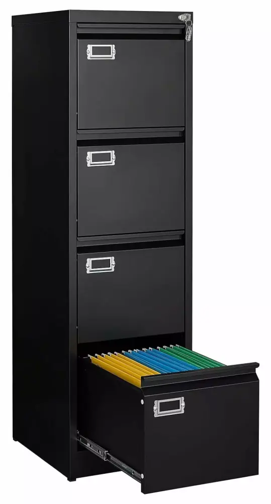 ZHANGHU 4 Drawer Vertical File Cabinet Lock Metal Filing Cabinet Home Office Organizer Storage Cabinet Letter Size