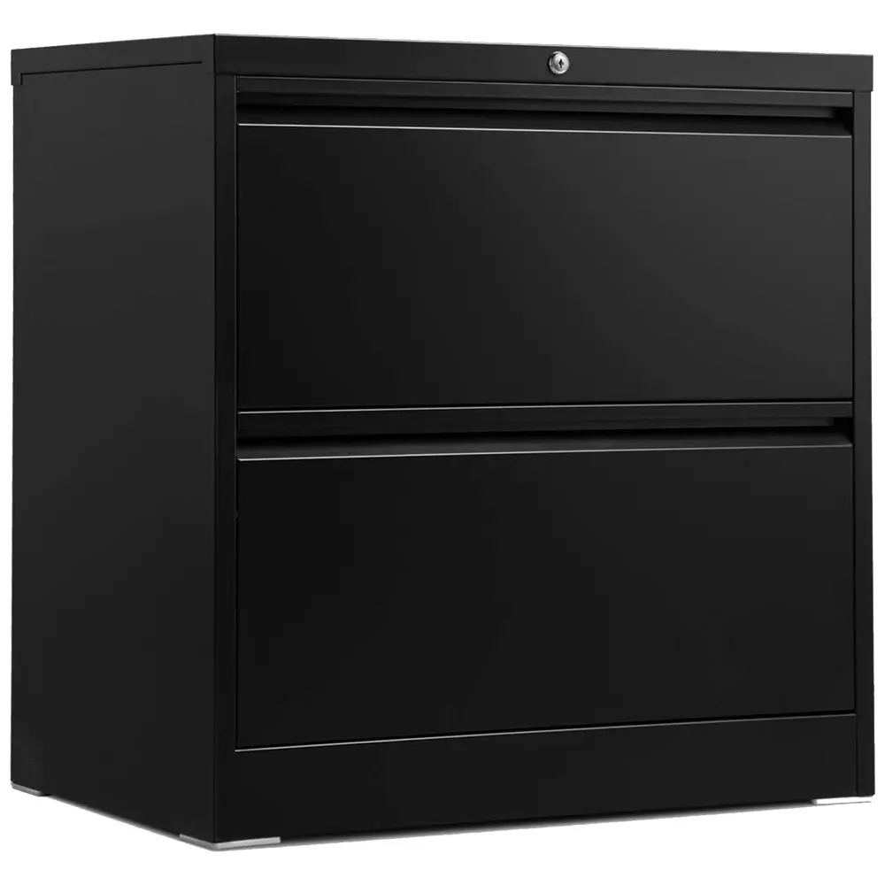 AOBABO 28 Inch Locking 2 Drawer Metal Office Storage Filing Cabinet Black