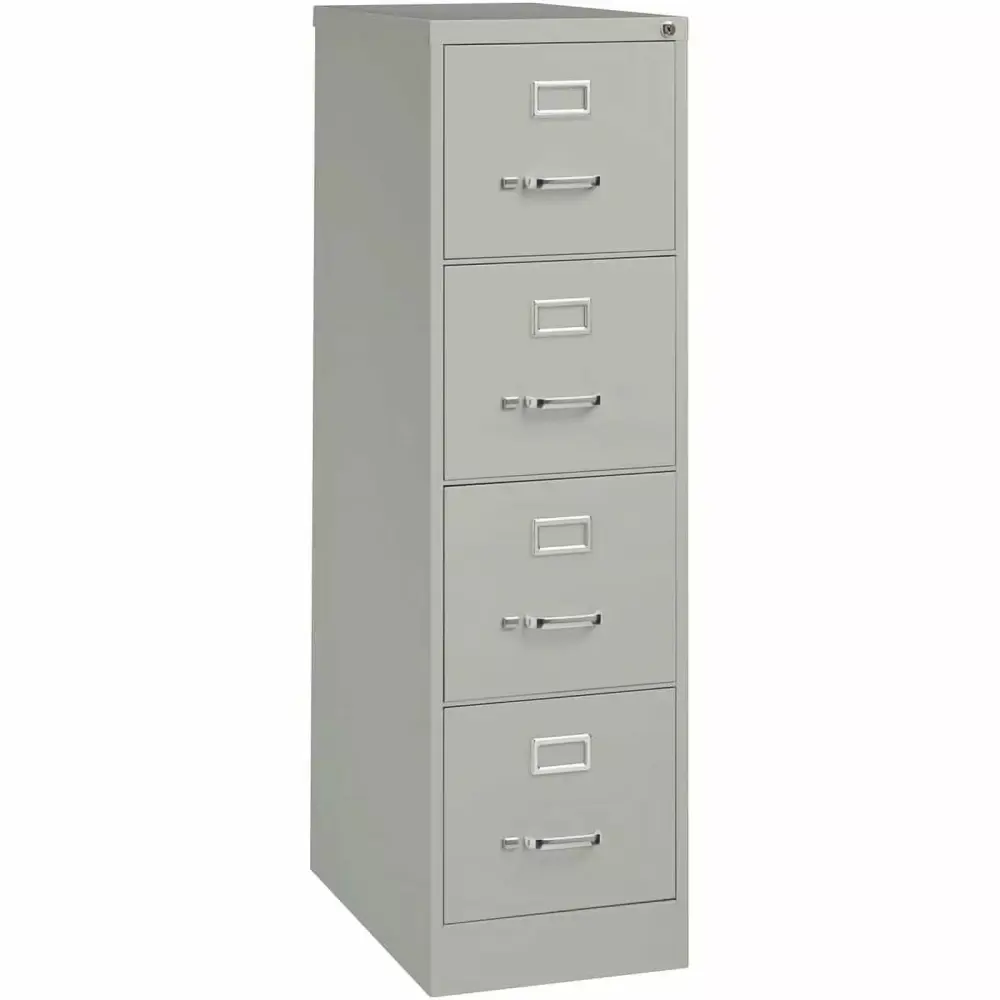 Bowery Hill 25 4-Drawer Metal Letter Width Vertical File Cabinet Gray