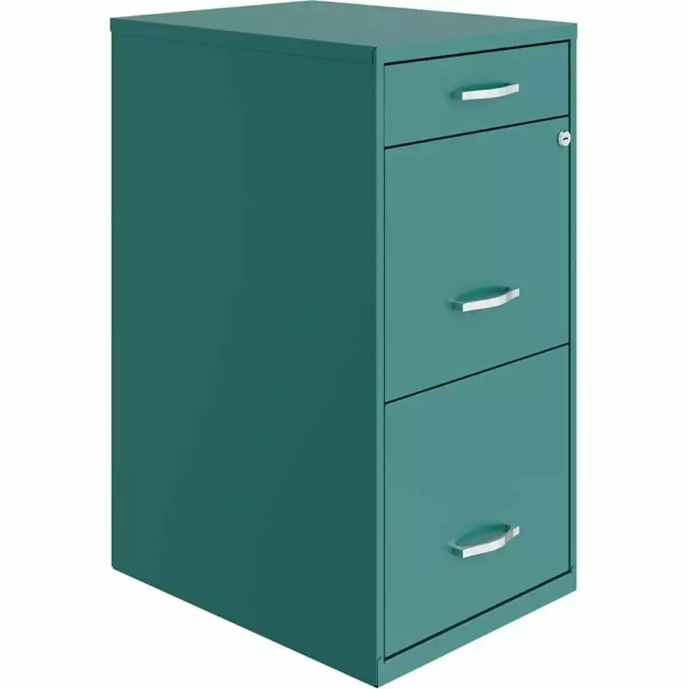 Home Square Set 2 3 Drawer Organizer File Cabinet Turquoise