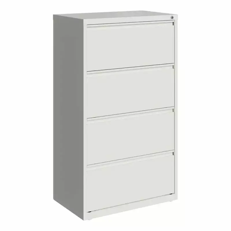 Pemberly Row 30 4-Drawer Modern Metal Lateral File Cabinet White