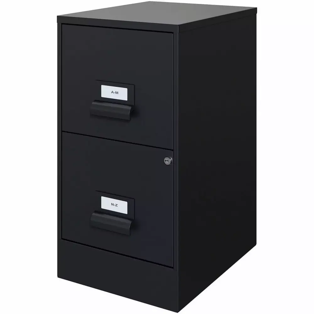 Pemberly Row 2 Drawer Vertical Black Metal Filing Cabinet Pre-assembled