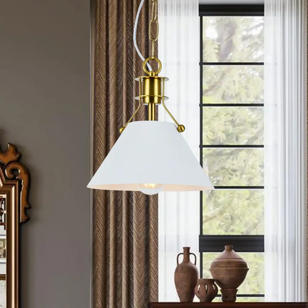 1 - Buoyant Cone Pendant Wrought Iron Accents #MX5012