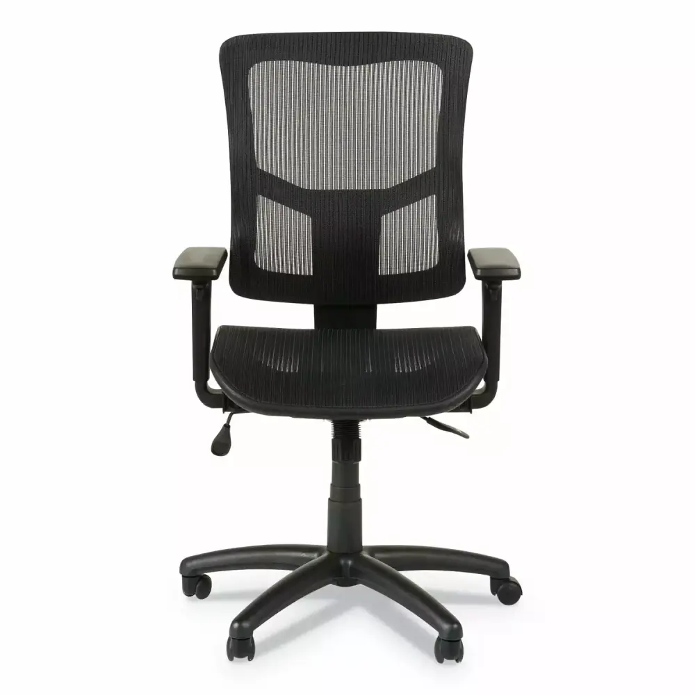 Alera Elusion II Series Suspension Mesh Mid-Back Synchro Seat Slide Chair Black Supports 275 lb
