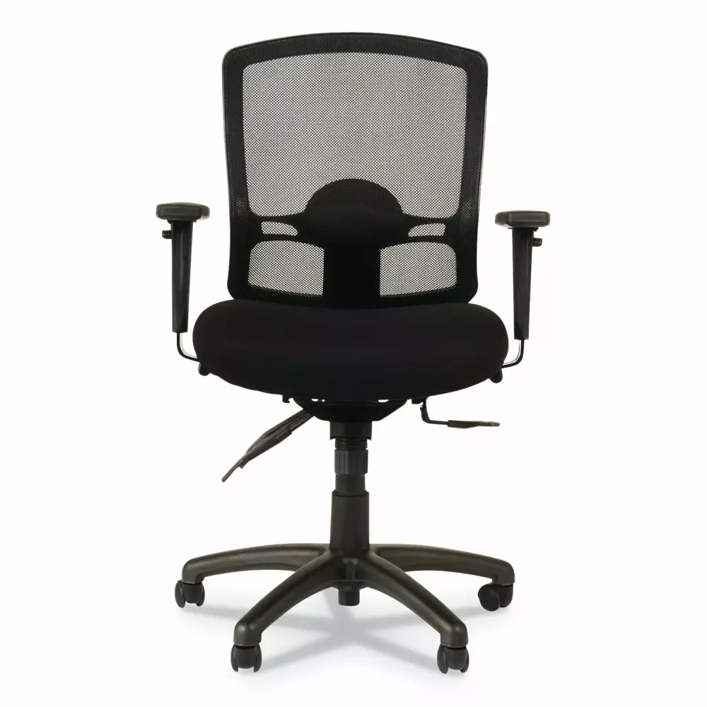 Alera Etros Series Mesh Mid-Back Petite Multifunction Chair Black Supports 275 lb Adjustable Seat Height