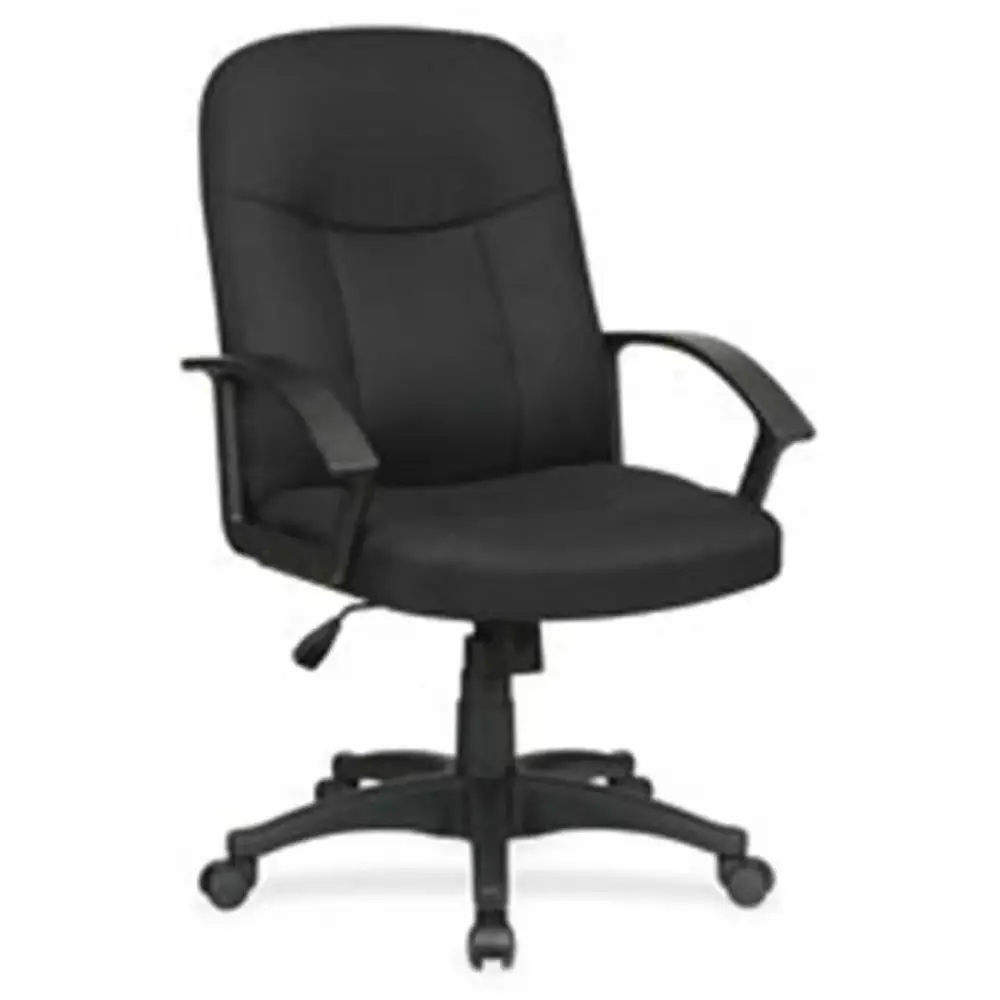 Lorell Executive Mid-Back Chair- Black - 26.25 . x 27.5 . x 38.5 .