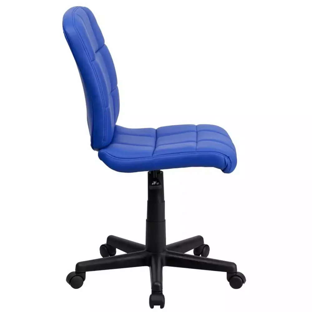Offex GO-1691-1-BLUE-GG Mid-Back Quilted Vinyl Task Chair Blue - Durable and Stylish