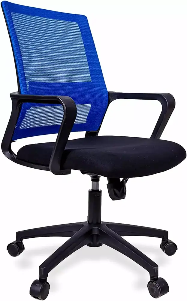 US Office Elements Mid Back Computer Chair Ergonomic Mesh Office Chair Blue Adjustable
