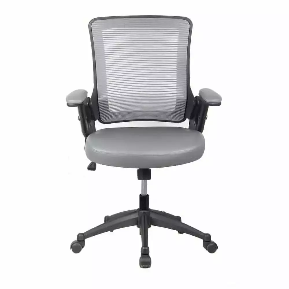 Wulawindy Mid-Back Mesh Task Office Chair Height Adjustable Arms Grey - Breathable and Comfortable