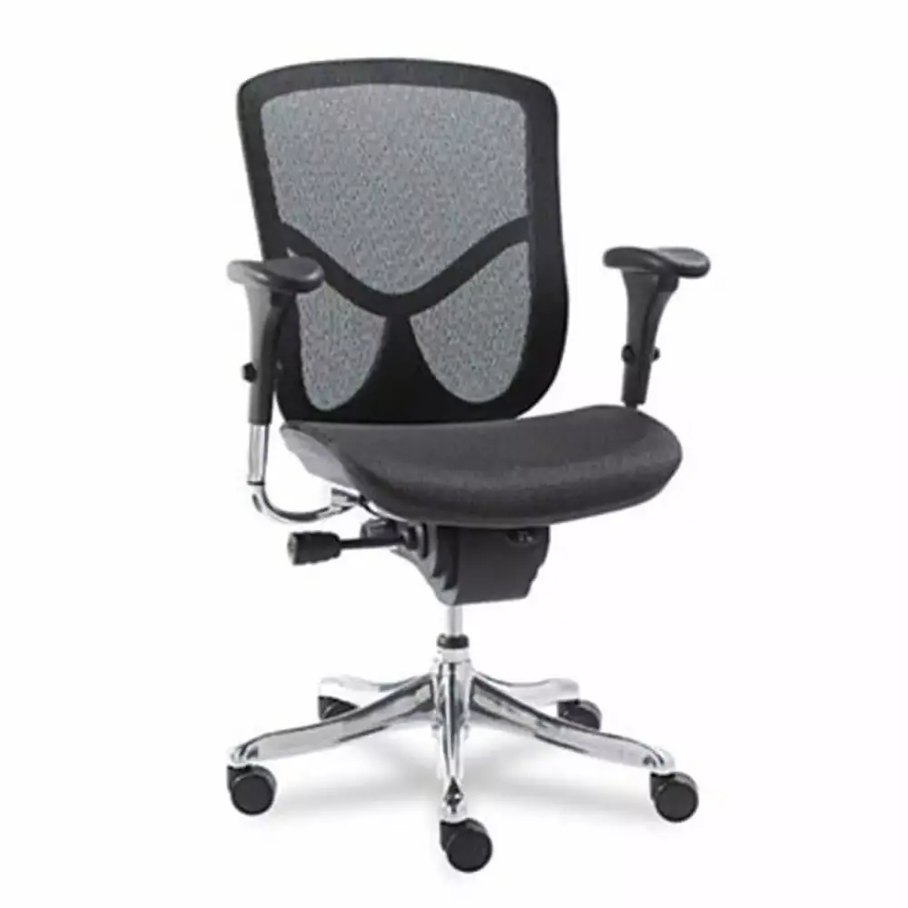 EQ Series Ergonomic Multifunction Mid-Back Mesh Chair Aluminum Base Adjustable Fine-Line