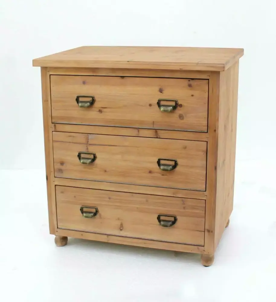 15x30x30 Natural Wood 3 Drawer Minimalist Loft Filing Cabinet HomeRoots