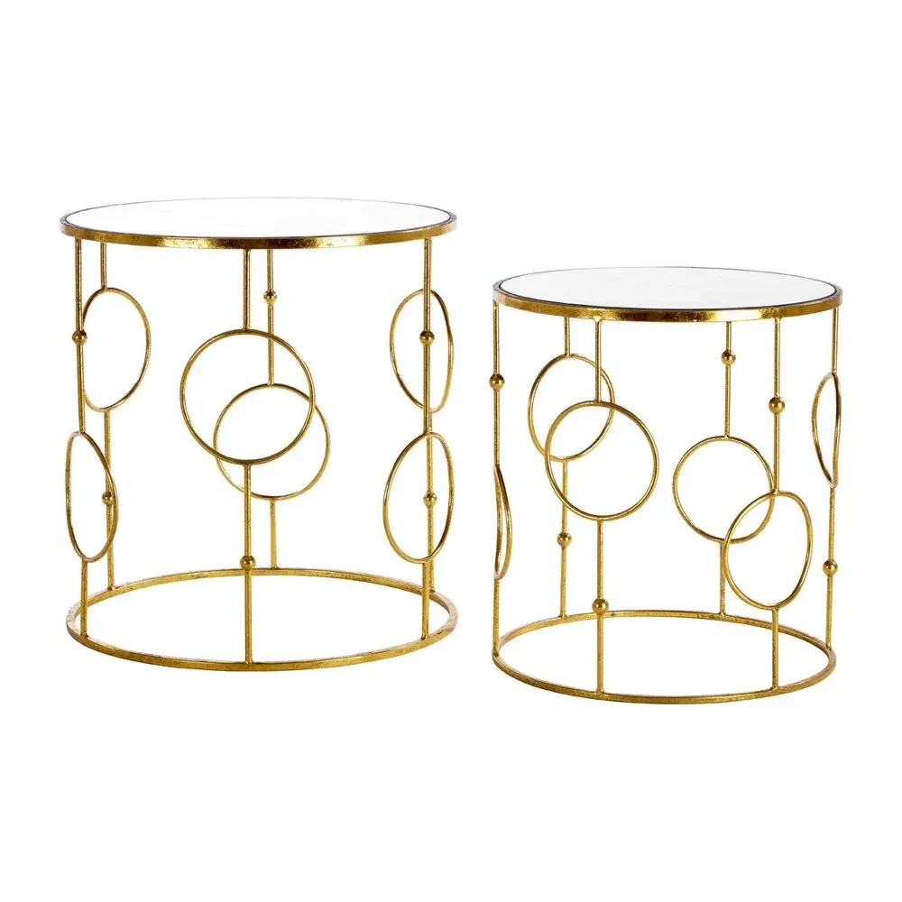 Artimis Set 2 Side Tables - Mirror & Gold Alloy