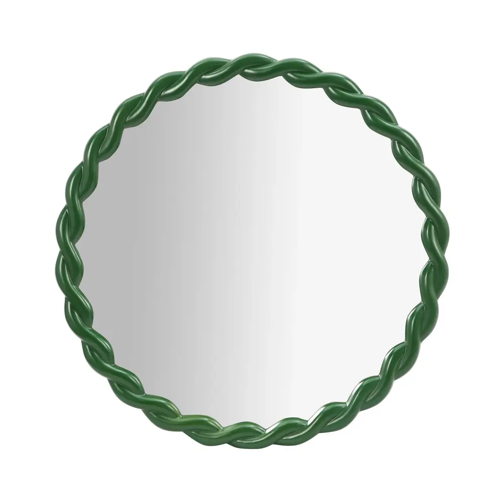 Agnes Forest Green High-gloss Round Mirror