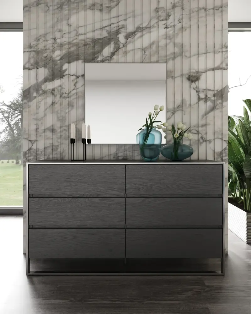 Antique Gold Modrest Jolene - Present-day Grey Mirror