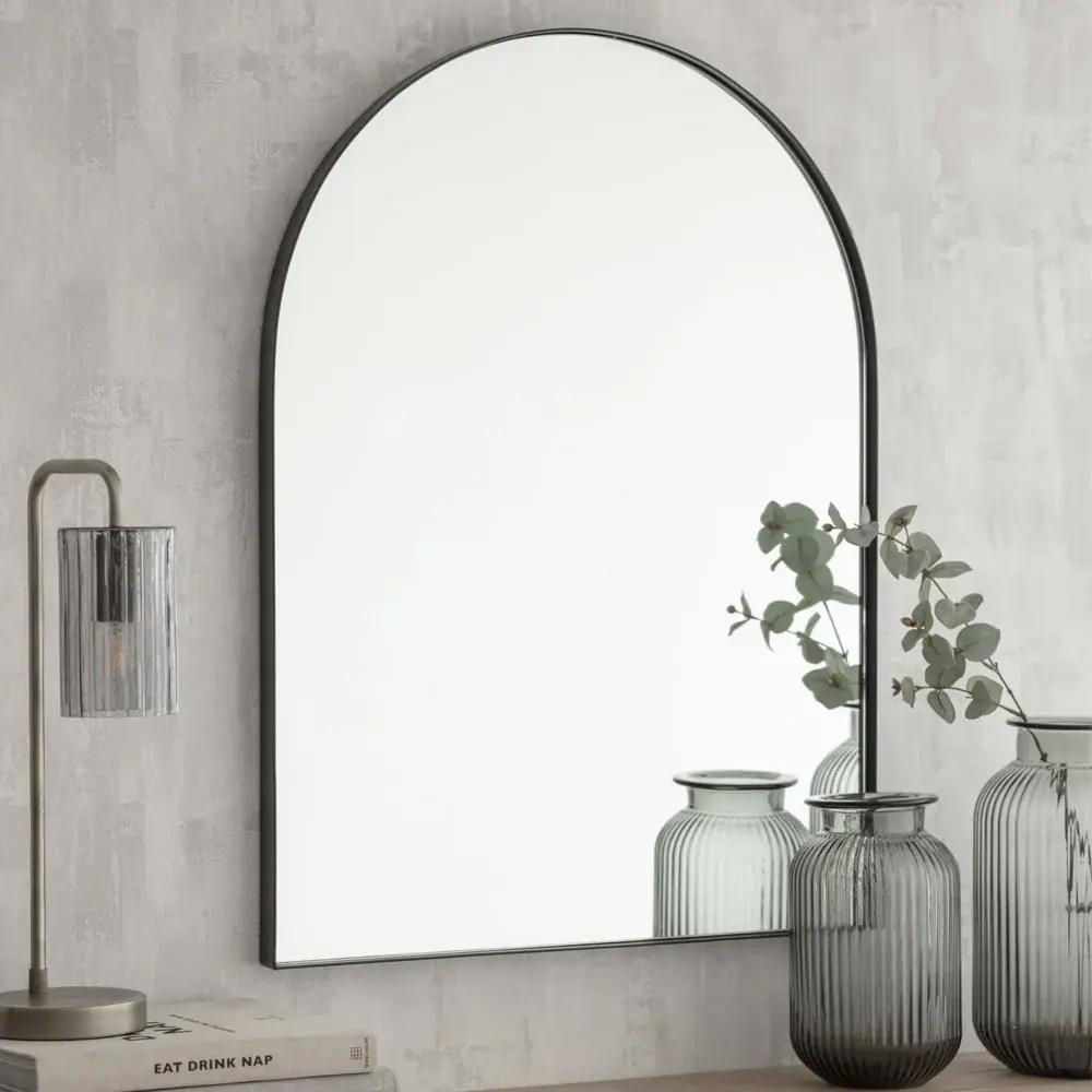 Arched Mirror - Charcoal & Iron