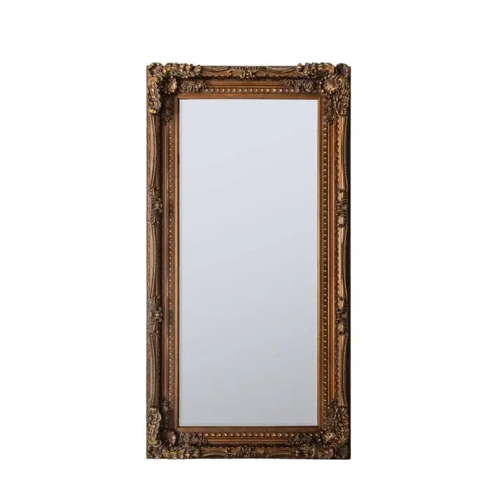 Carved Louis Leaner Mirror Golden from Italian Glass