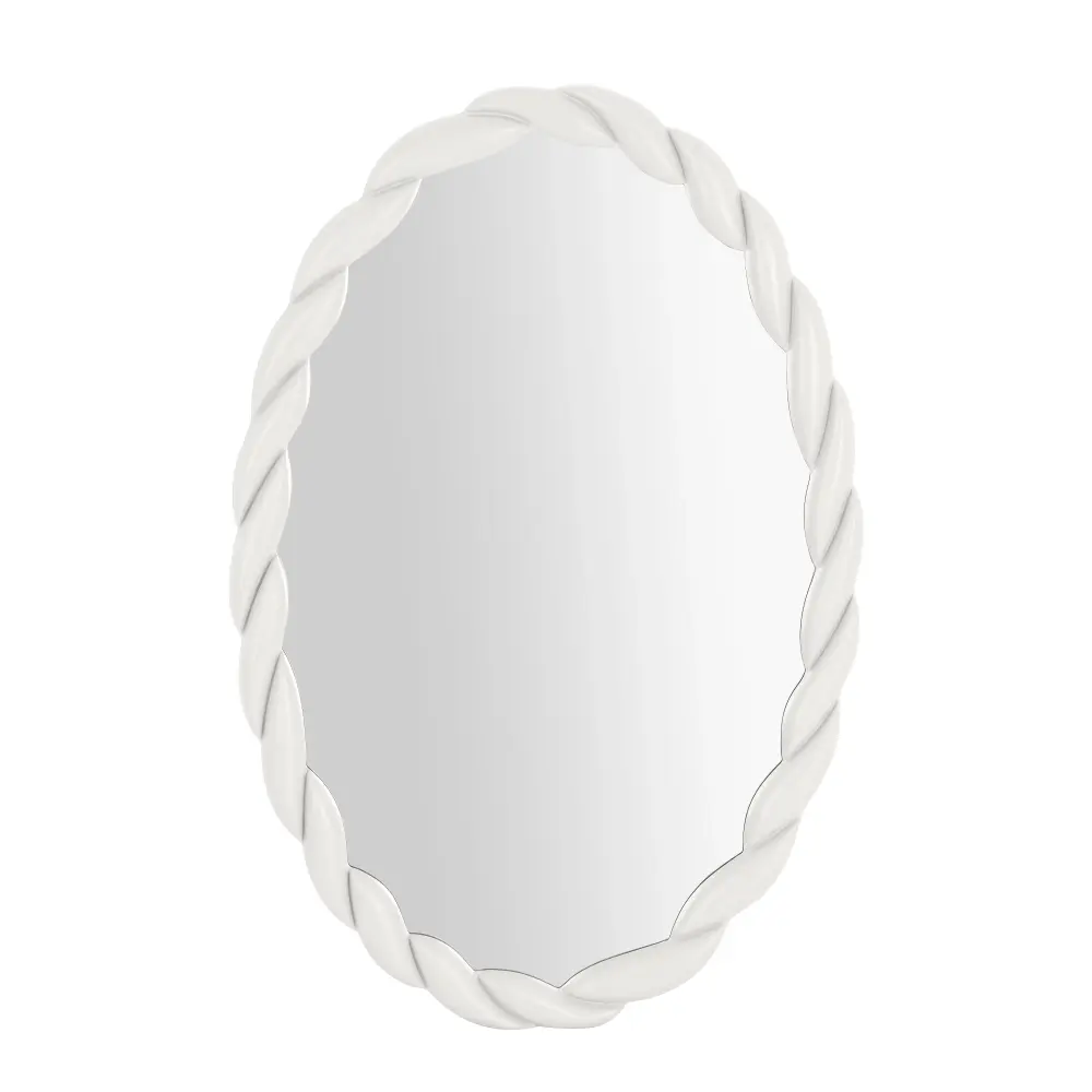 Distressed Wood Frame Agnes Cream Oval Mirror