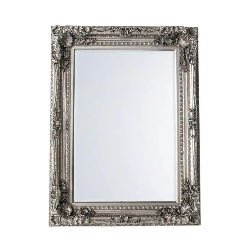 Hand-carved Louis Mirror - Silver
