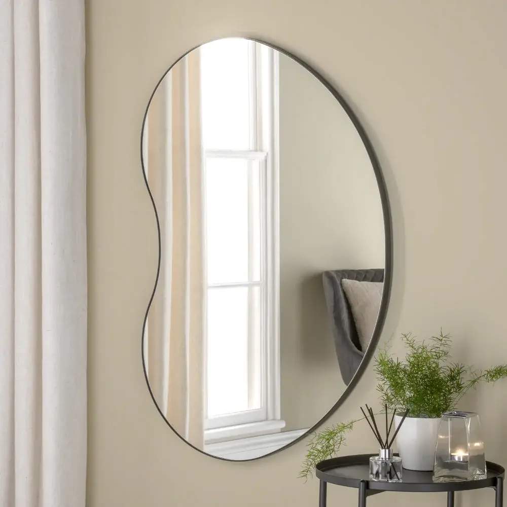 Hexagon Cluster Oman Pebble Wall Mirror - Ebony