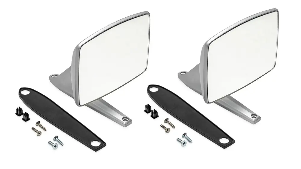 Large Wall-Mounted Chrome Side Mirrors, Pair