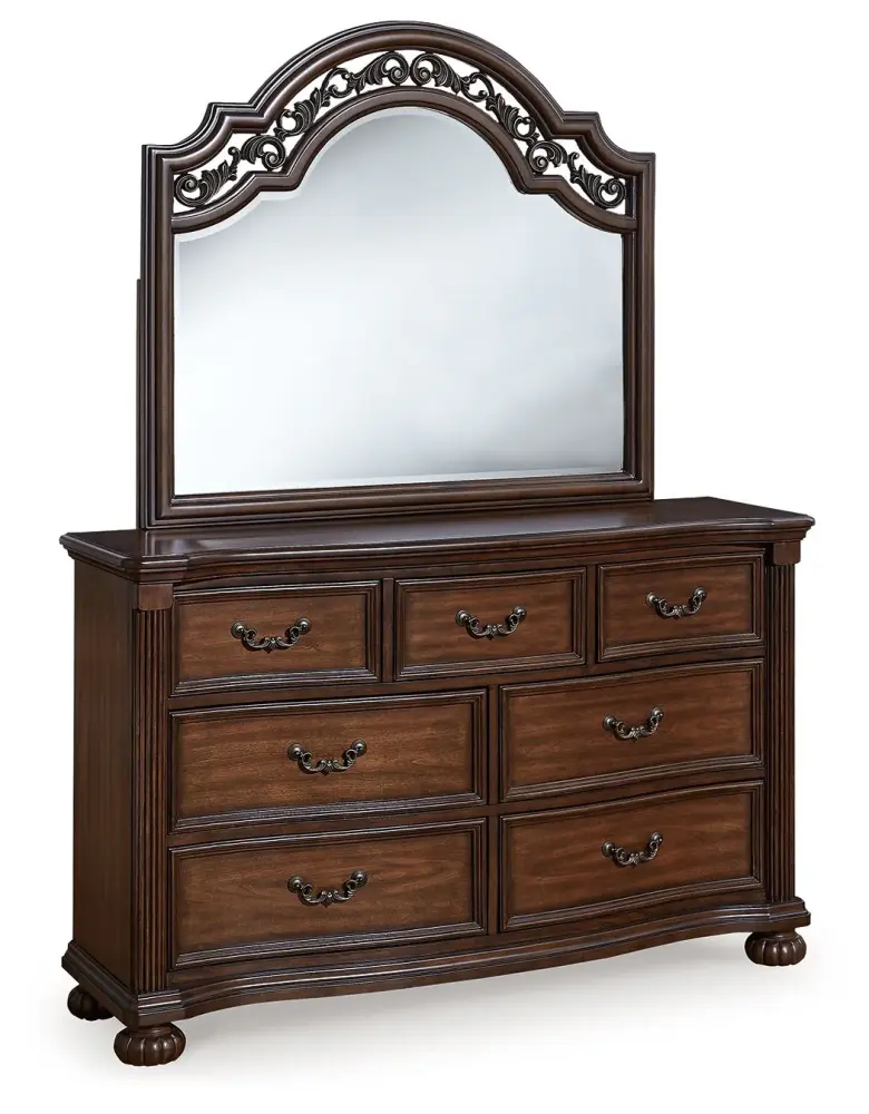 Lavinton - Dresser And Mirror - Chestnut