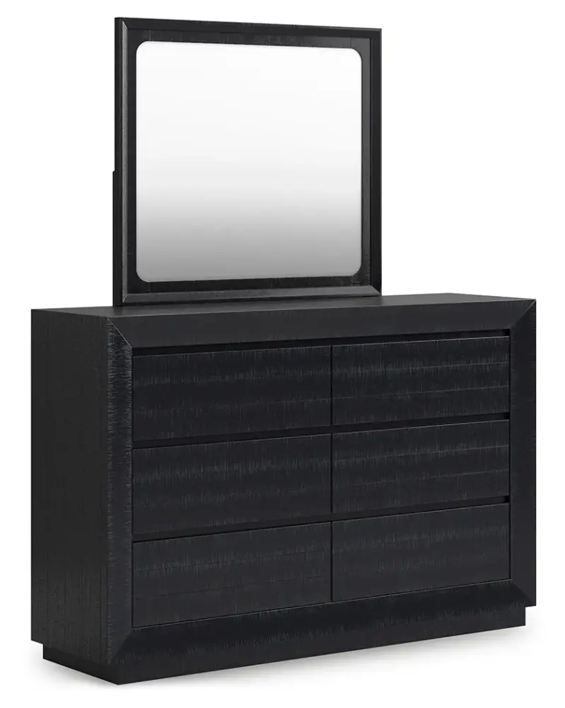Londer - Dresser And Mirror - Ebony Shatterproof Glass