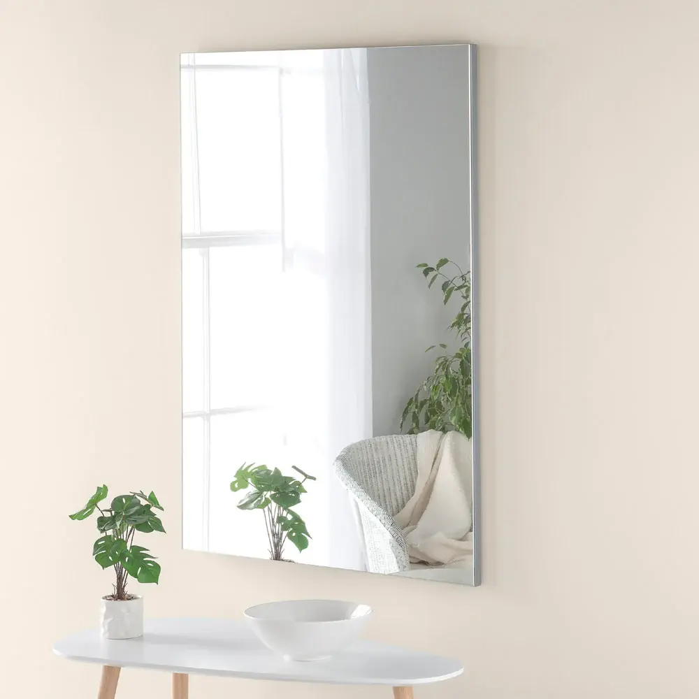 Minimal Rectangular Mirror 100x70cm - Sterling