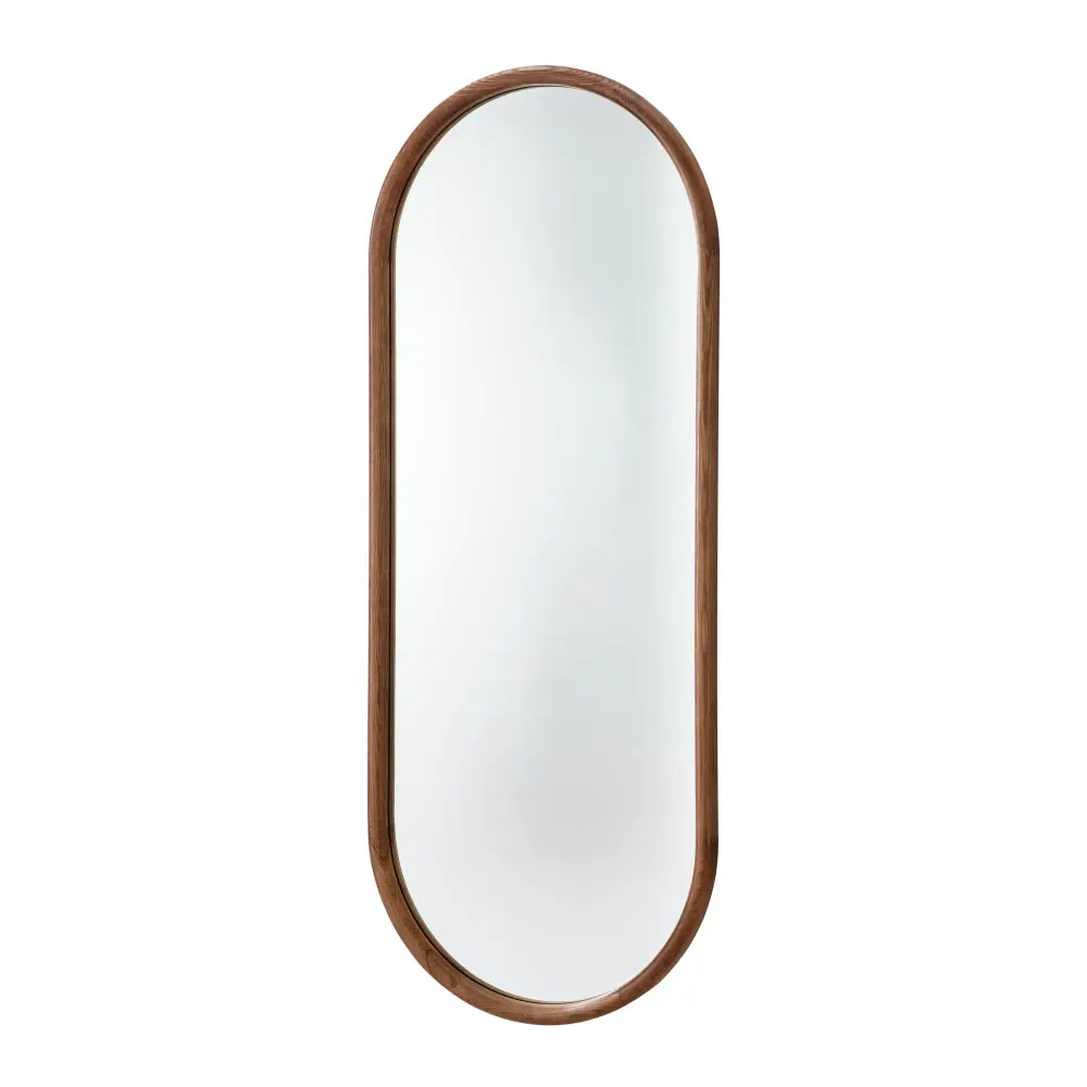 Quebec Thorough Length Oval Mirror - Walnut