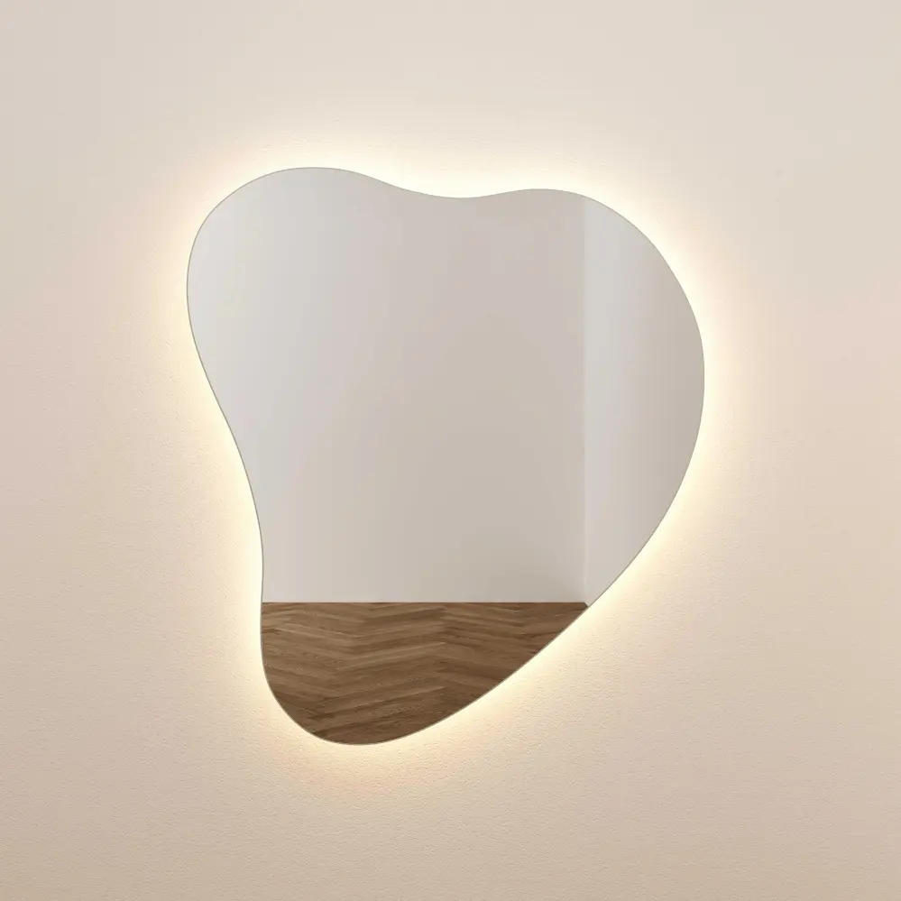 Rustic Farmhouse Phoebe LED Teardrop Wall Mirror