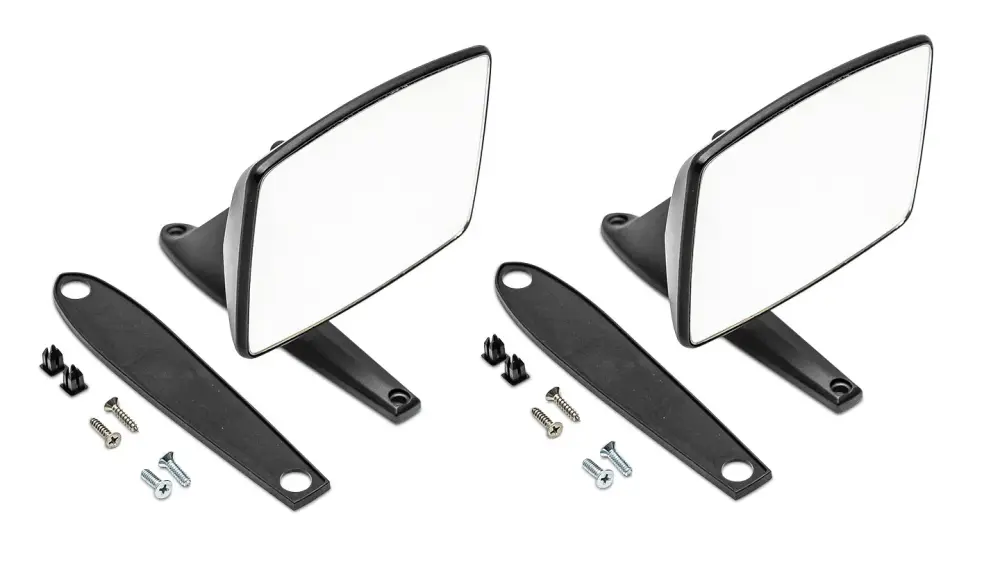 Satin Ebony Side Mirrors, Pair