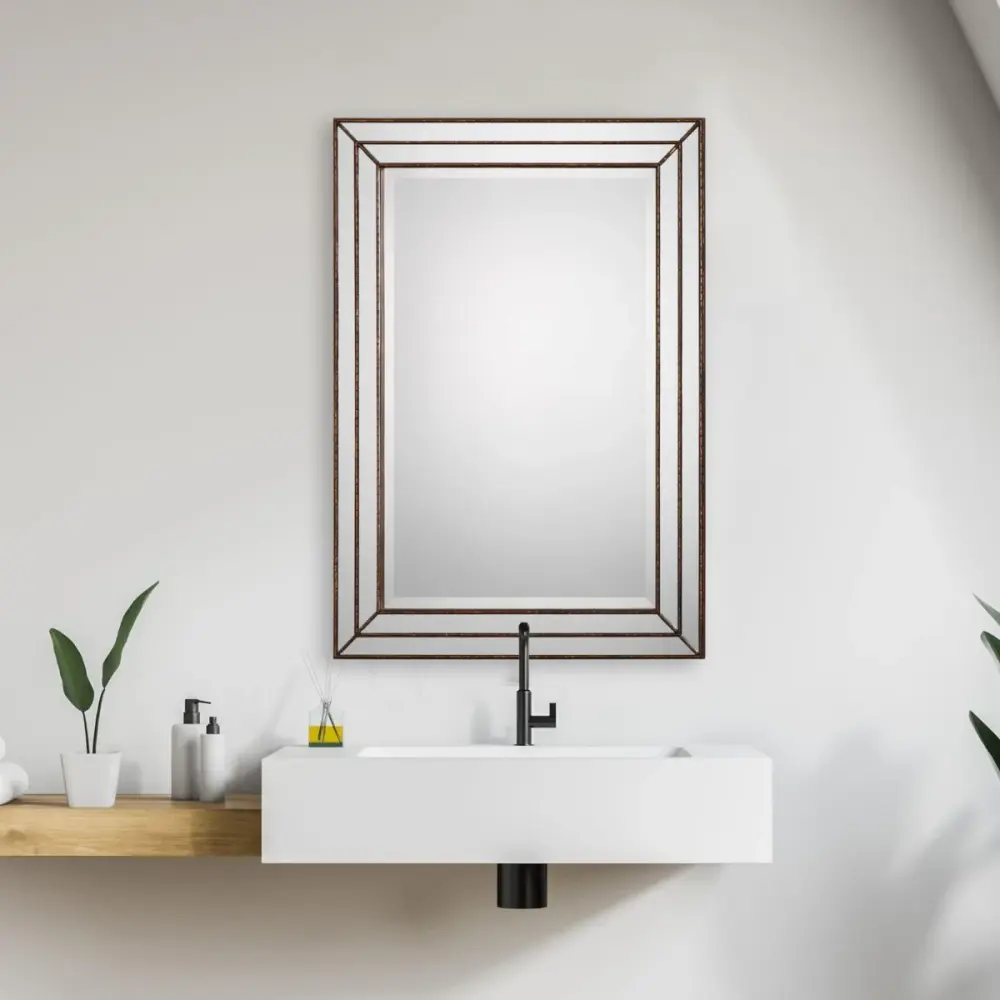 Triadic Frame Mirror - Bronze Finish