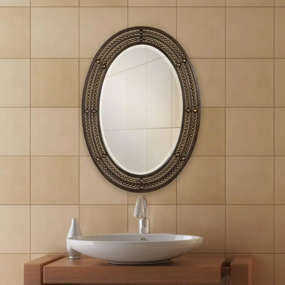 Victoria Mirror - Warm finish & Gold Hanging Hardware