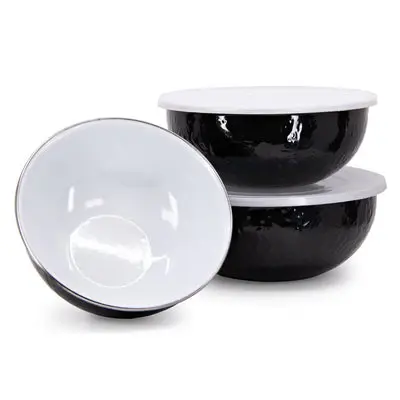 Solid Black Mixing Bowls