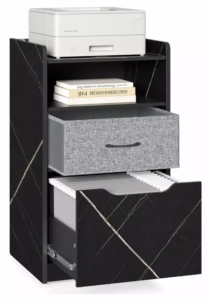 LeCeleBee Mobile Printer Stand Filling Cabinet Rolling Wood Printer Cart A4 Letter Legal File Folders