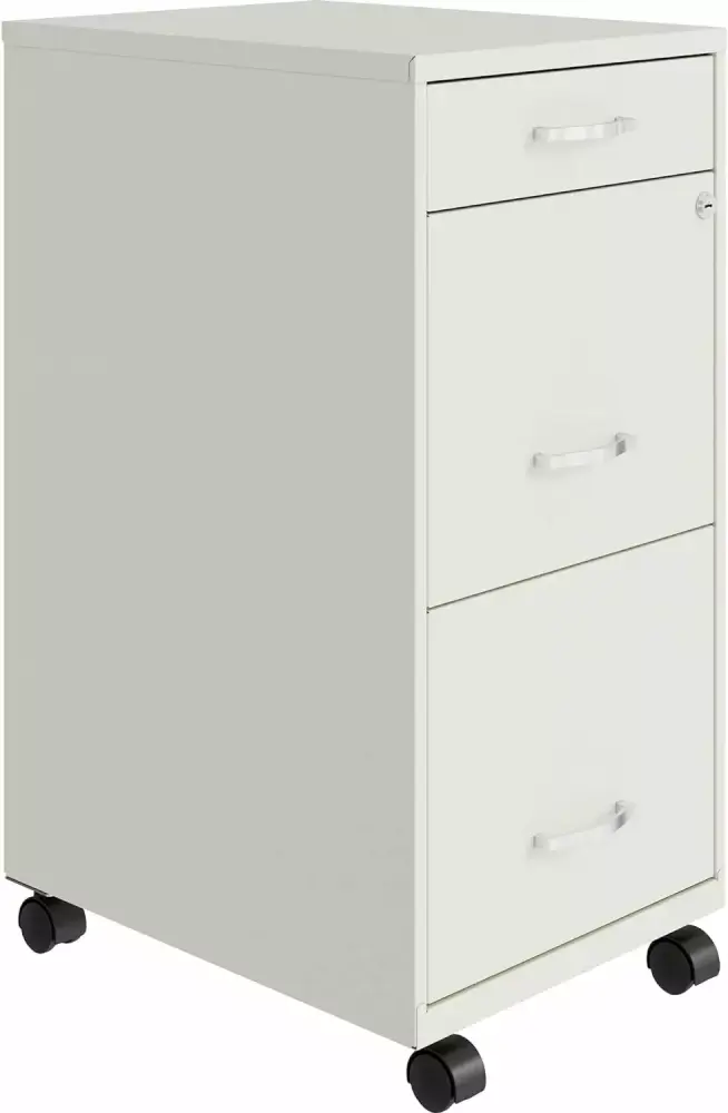 Box File Mobile White File Cabinet 3 Drawer 26.5 x 14.3 x 18