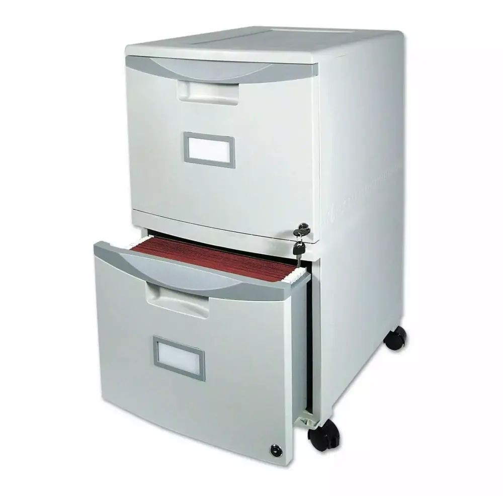 BULYAXIA Two-Drawer Mobile Filing Cabinet 14-3/4W X 18-1/4D X 26H Gray