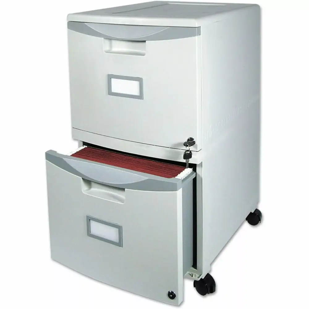 HetayC Two-Drawer Mobile Filing Cabinet 14-3/4W X 18-1/4D X 26H Gray