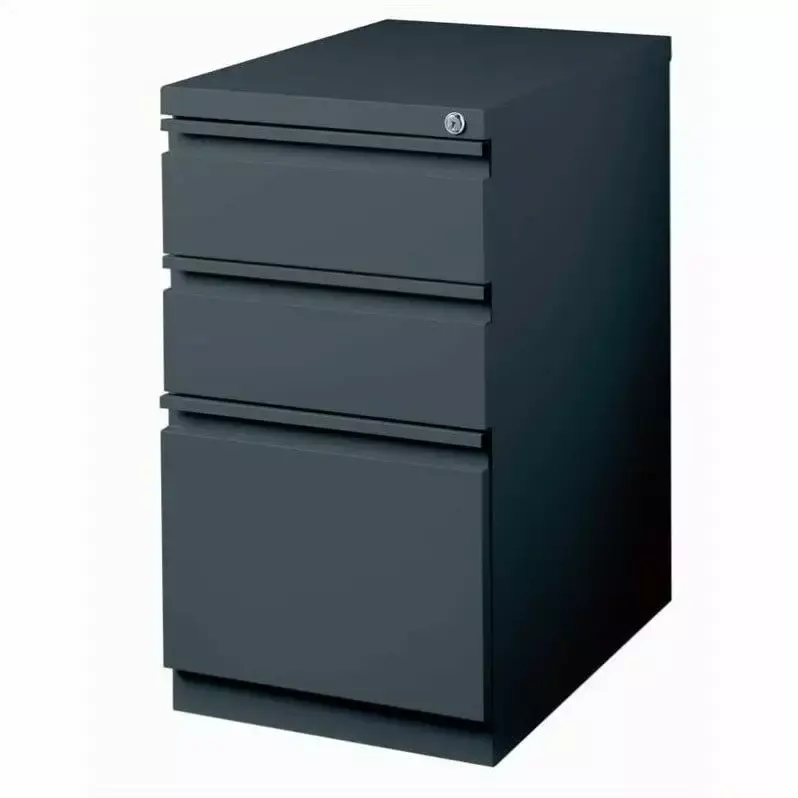 2 Piece Mobile File Cabinet Charcoal Black File Caddy Hirsh Industries