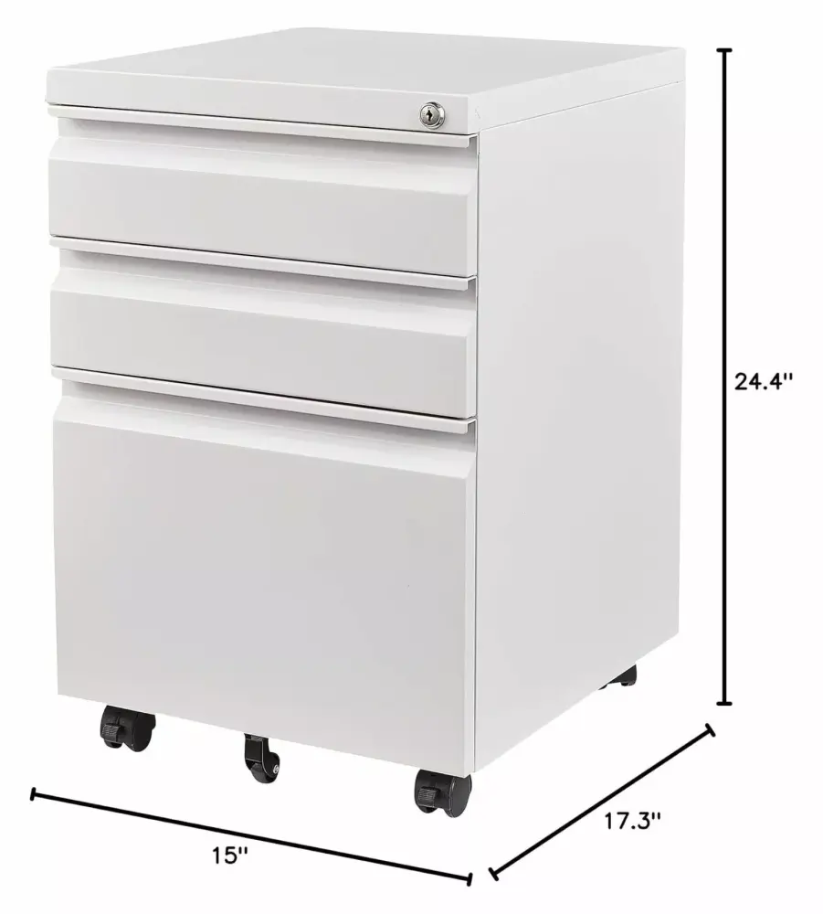 3 Drawer Mobile File Cabinet Under Desk Storage Drawers File Cabinets Home Office Metal Filing Cabinet Lock HMTtie