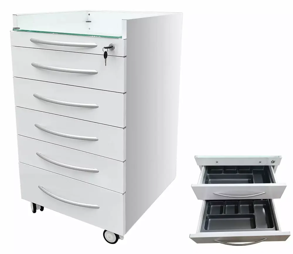 INTSUPERMAI Mobile File Drawer Cabinet Hospital Storage Two Grids