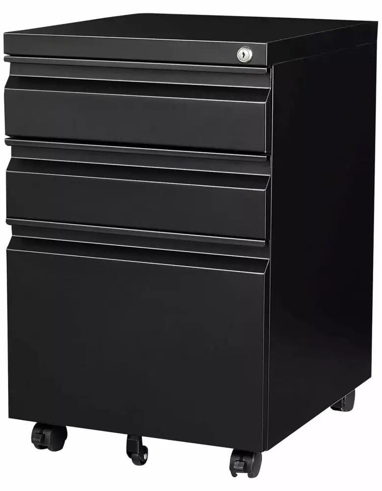 3 Drawer Mobile File Cabinet Under Desk Storage Slim Width Legal Letter A4 Files LfucQd