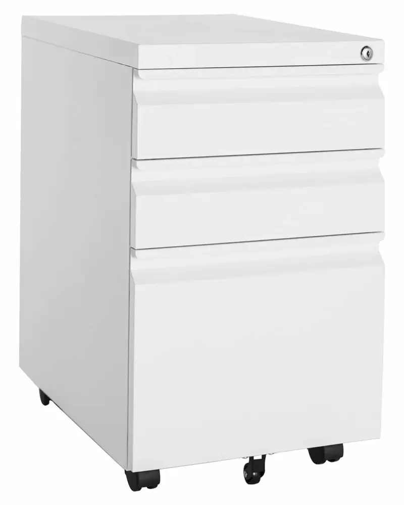 LfucQd 3 Drawer File Cabinet Rolling Under Desk Metal Filing Home Office