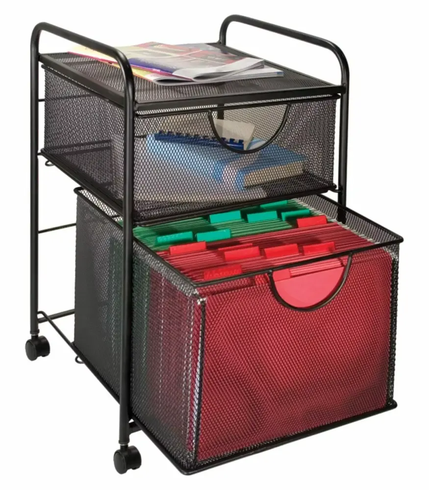 LfucQd 2 Drawer File Cart Black Mobile Filing Cabinet Office Organization
