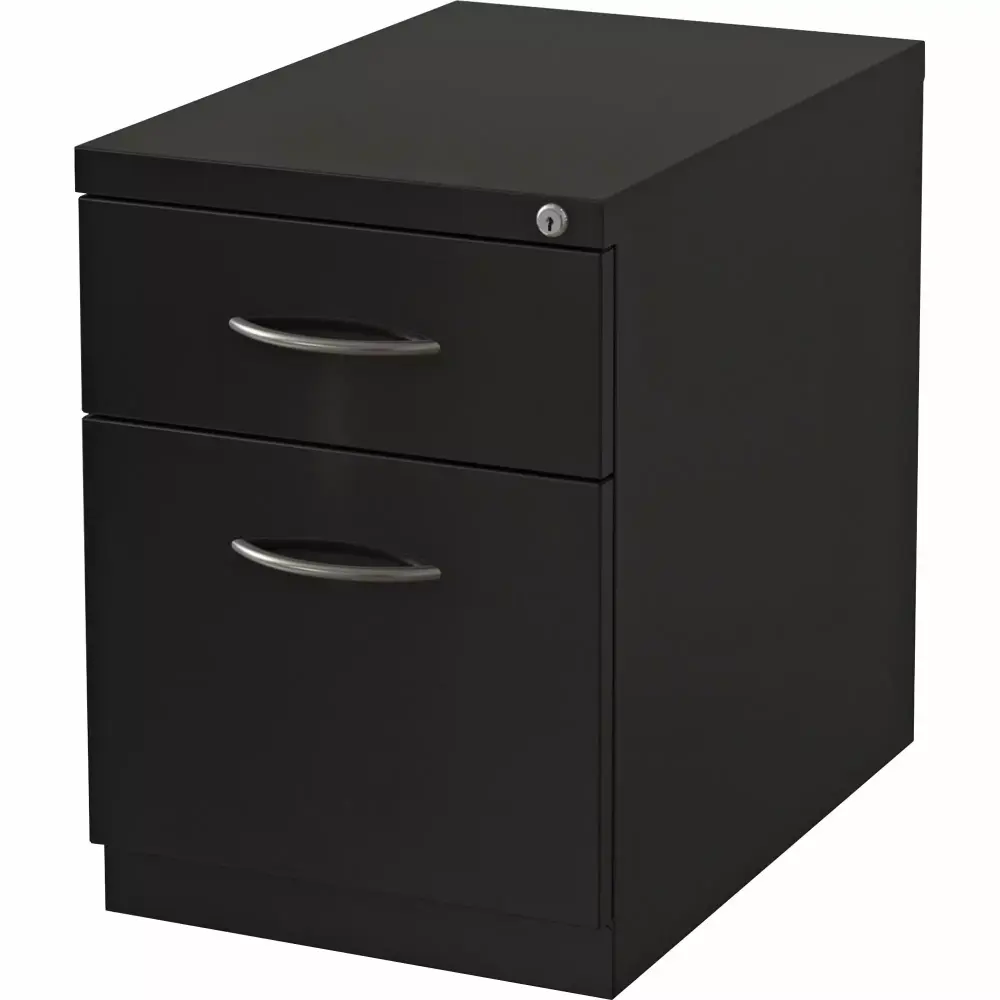 Lorell Premium Mobile Pedestal 15 x 19.9 x 21.8 Inches 2-Drawer File Cabinet Ball-Bearing Suspension Black