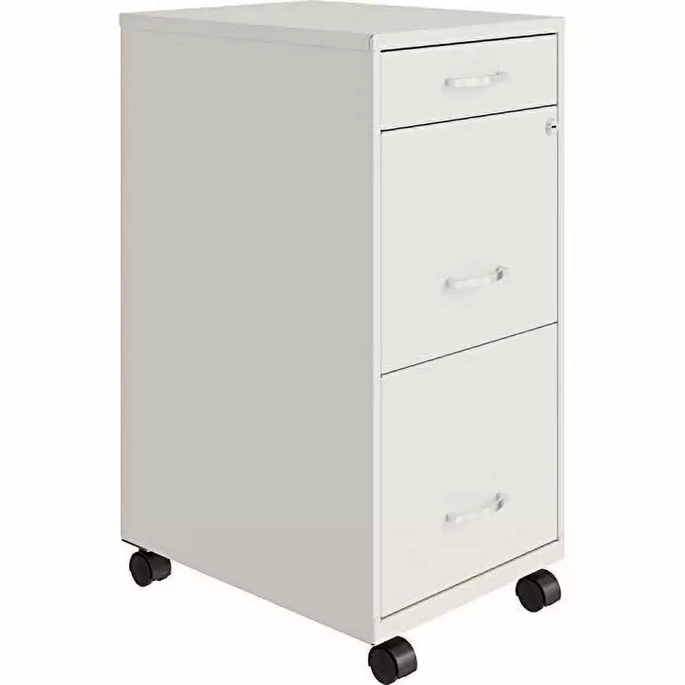 LYS SOHO 3 Drawer Mobile White File Cabinet Box File Storage 26.5 x 14.3 x 18 MeiJiang