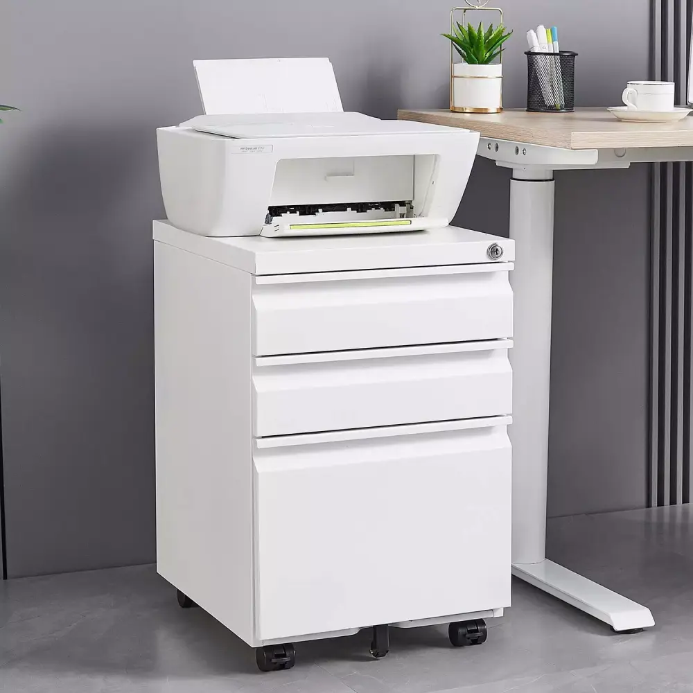 Mobile File Cabinet Lock Organize Legal Letter Size Documents Office Storage NEW SPACE